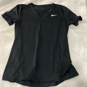 Nike medium dry fit v-neck t shirt. Back has breathable material. Front is solid